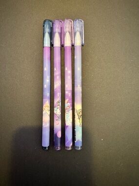 Purple Gradient Cute Character Gel Pens - Set of 4